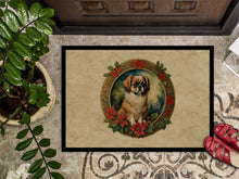 Load image into Gallery viewer, Tibetan Spaniel Christmas Flowers Doormat