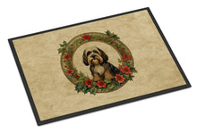 Load image into Gallery viewer, Tibetan Terrier Christmas Flowers Doormat-24x36 Indoor / Outdoor Rug | Made in USA
