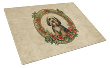 Load image into Gallery viewer, Tibetan Terrier Christmas Flowers Glass Cutting Boards – Durable, Decorative Kitchen Art