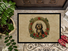 Load image into Gallery viewer, Tibetan Terrier Christmas Flowers Doormat