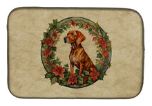 Load image into Gallery viewer, Vizsla Christmas Flowers Dish Drying Mat