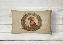 Load image into Gallery viewer, Vizsla Christmas Flowers Throw Pillow