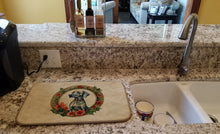 Load image into Gallery viewer, Weimaraner Christmas Flowers Dish Drying Mat