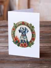 Load image into Gallery viewer, Weimaraner Christmas Flowers Greeting Cards - Blank Note Cards – 8-Pack of Artist-Designed Cards with Envelopes