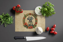 Load image into Gallery viewer, Weimaraner Christmas Flowers Glass Cutting Boards – Durable, Decorative Kitchen Art