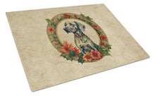 Load image into Gallery viewer, Weimaraner Christmas Flowers Glass Cutting Boards – Durable, Decorative Kitchen Art