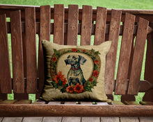 Load image into Gallery viewer, Weimaraner Christmas Flowers Throw Pillow - 14x14 Decorative Pillow – Art for Your Home &amp; Patio