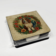 Load image into Gallery viewer, Welsh Springer Spaniel Christmas Flowers PU Leather Note Paper Holder