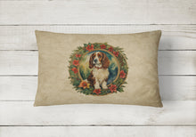 Load image into Gallery viewer, Welsh Springer Spaniel Christmas Flowers Throw Pillow
