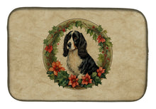 Load image into Gallery viewer, Welsh Springer Spaniel Christmas Flowers Dish Drying Mat