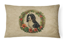 Load image into Gallery viewer, Welsh Springer Spaniel Christmas Flowers Throw Pillow