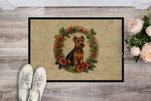 Load image into Gallery viewer, Welsh Terrier Christmas Flowers Doormat-24x36 Indoor / Outdoor Rug | Made in USA