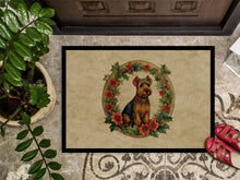 Load image into Gallery viewer, Welsh Terrier Christmas Flowers Doormat