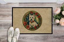 Load image into Gallery viewer, Westie Christmas Flowers Doormat - 18X27 Indoor / Outdoor Rug | Made in USA