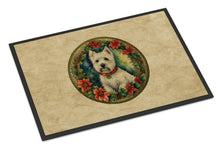 Load image into Gallery viewer, Westie Christmas Flowers Doormat - 18X27 Indoor / Outdoor Rug | Made in USA