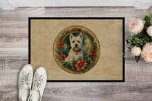 Load image into Gallery viewer, Westie Christmas Flowers Doormat-24x36 Indoor / Outdoor Rug | Made in USA