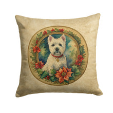 Load image into Gallery viewer, Westie Christmas Flowers Throw Pillow