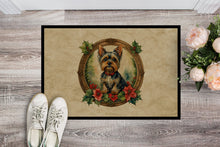 Load image into Gallery viewer, Yorkie Christmas Flowers Doormat-24x36 Indoor / Outdoor Rug | Made in USA