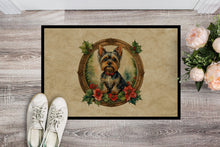 Load image into Gallery viewer, Yorkie Christmas Flowers Doormat