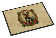 Load image into Gallery viewer, Yorkie Christmas Flowers Doormat