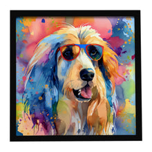 Load image into Gallery viewer, Afghan Hound Hippie Dawg Framed Metal Print