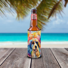 Load image into Gallery viewer, Afghan Hound Hippie Dawg Slim Can Huggers – Fun, Functional Drink Coolers for Every Occasion