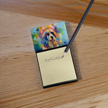 Load image into Gallery viewer, Afghan Hound Hippie Dawg Sticky Note Holder- Refiilable Desk Accessory Note Pad