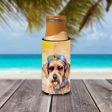 Load image into Gallery viewer, Airedale Terrier Hippie Dawg Slim Can Huggers – Fun, Functional Drink Coolers for Every Occasion