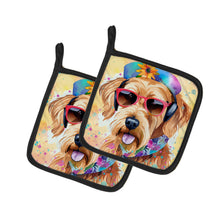 Load image into Gallery viewer, Airedale Terrier Hippie Dawg Pot Holders - Set of 2 Decorative Kitchen Helpers | Made in the USA