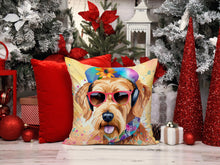 Load image into Gallery viewer, Airedale Terrier Hippie Dawg Fabric Decorative Pillow