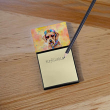 Load image into Gallery viewer, Airedale Terrier Hippie Dawg Sticky Note Holder- Refiilable Desk Accessory Note Pad