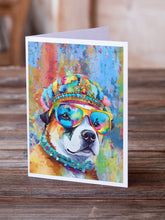 Load image into Gallery viewer, Akita Hippie Dawg Greeting Cards - Blank Note Cards – 8-Pack of Artist-Designed Cards with Envelopes