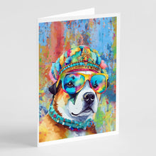 Load image into Gallery viewer, Akita Hippie Dawg Greeting Cards - Blank Note Cards – 8-Pack of Artist-Designed Cards with Envelopes