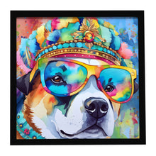 Load image into Gallery viewer, Akita Hippie Dawg Framed Metal Print