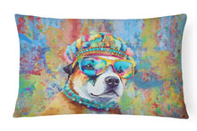 Load image into Gallery viewer, Akita Hippie Dawg Fabric Decorative Pillow