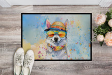 Load image into Gallery viewer, Alaskan Klee Kai Hippie Dawg Doormat - 24x36 Decorative Floor Mat – Indoor/Outdoor Rug with Artistic Flair