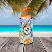 Load image into Gallery viewer, Alaskan Malamute Hippie Dawg Slim Can Huggers – Fun, Functional Drink Coolers for Every Occasion