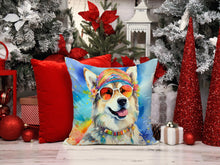 Load image into Gallery viewer, Alaskan Malamute Hippie Dawg Throw Pillow - 14x14 Decorative Pillow – Art for Your Home &amp; Patio