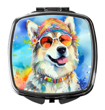 Load image into Gallery viewer, Alaskan Malamute Hippie Dawg Compact Mirror – Stylish Purse Mirror with Artistic Covers