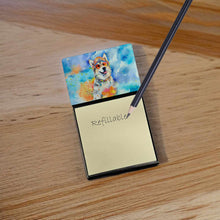 Load image into Gallery viewer, Alaskan Malamute Hippie Dawg Sticky Note Holder- Refiilable Desk Accessory Note Pad