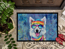 Load image into Gallery viewer, American Eskimo Hippie Dawg Doormat - 24x36 Decorative Floor Mat – Indoor/Outdoor Rug with Artistic Flair