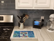 Load image into Gallery viewer, American Eskimo Hippie Dawg Glass Cutting Boards – Durable, Decorative Kitchen Art Large