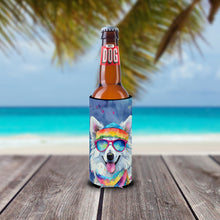 Load image into Gallery viewer, American Eskimo Hippie Dawg Slim Can Huggers – Fun, Functional Drink Coolers for Every Occasion