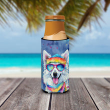 Load image into Gallery viewer, American Eskimo Hippie Dawg Slim Can Huggers – Fun, Functional Drink Coolers for Every Occasion