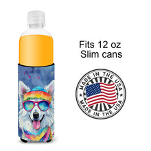 Load image into Gallery viewer, American Eskimo Hippie Dawg Slim Can Huggers – Fun, Functional Drink Coolers for Every Occasion