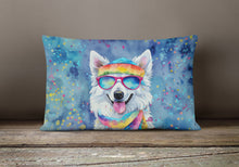 Load image into Gallery viewer, American Eskimo Hippie Dawg Fabric Decorative Pillow