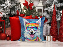 Load image into Gallery viewer, American Eskimo Hippie Dawg Fabric Decorative Pillow