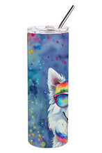 Load image into Gallery viewer, American Eskimo Hippie Dawg Stainless Steel Skinny Tumbler
