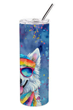 Load image into Gallery viewer, American Eskimo Hippie Dawg Stainless Steel Skinny Tumbler
