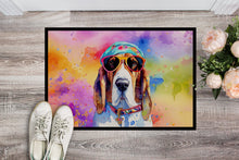 Load image into Gallery viewer, Basset Hound Hippie Dawg Doormat - 24x36 Decorative Floor Mat – Indoor/Outdoor Rug with Artistic Flair